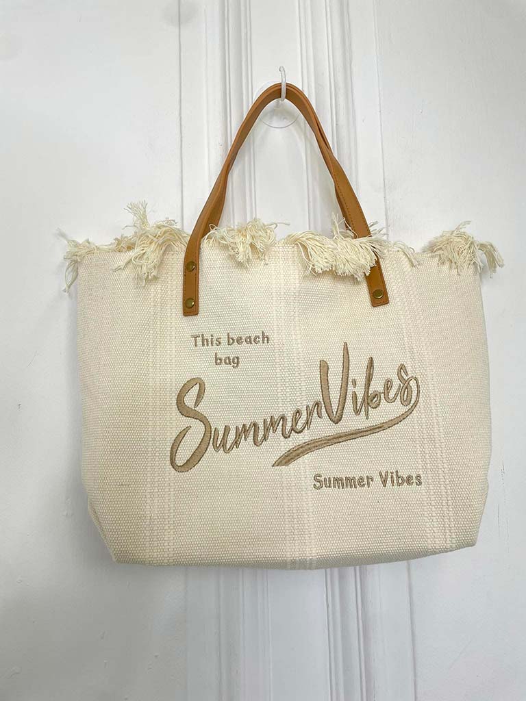 Summer Vibes Tote Bag - Cream