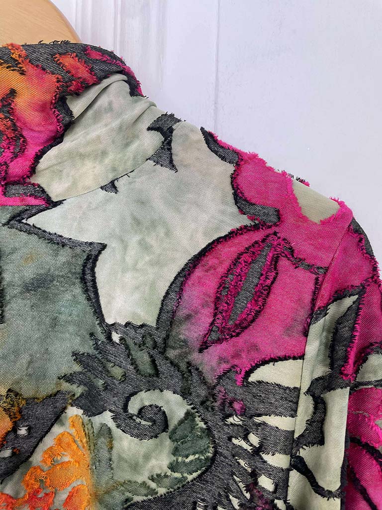 Devoré Floral Roll Neck Top