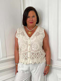 Vintage Crochet Waistcoat - Parchment