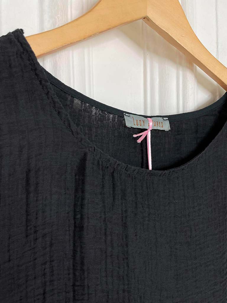 Tie Sleeve Top - Black