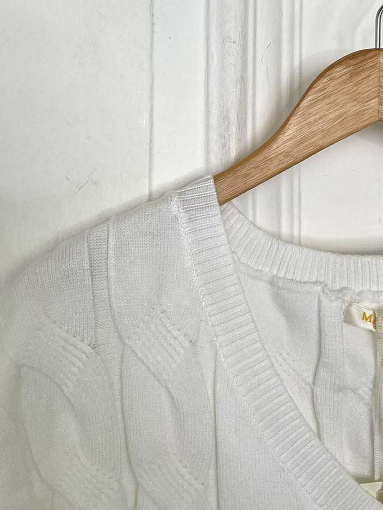 Malissa J Cable Tank Knit - Warm White