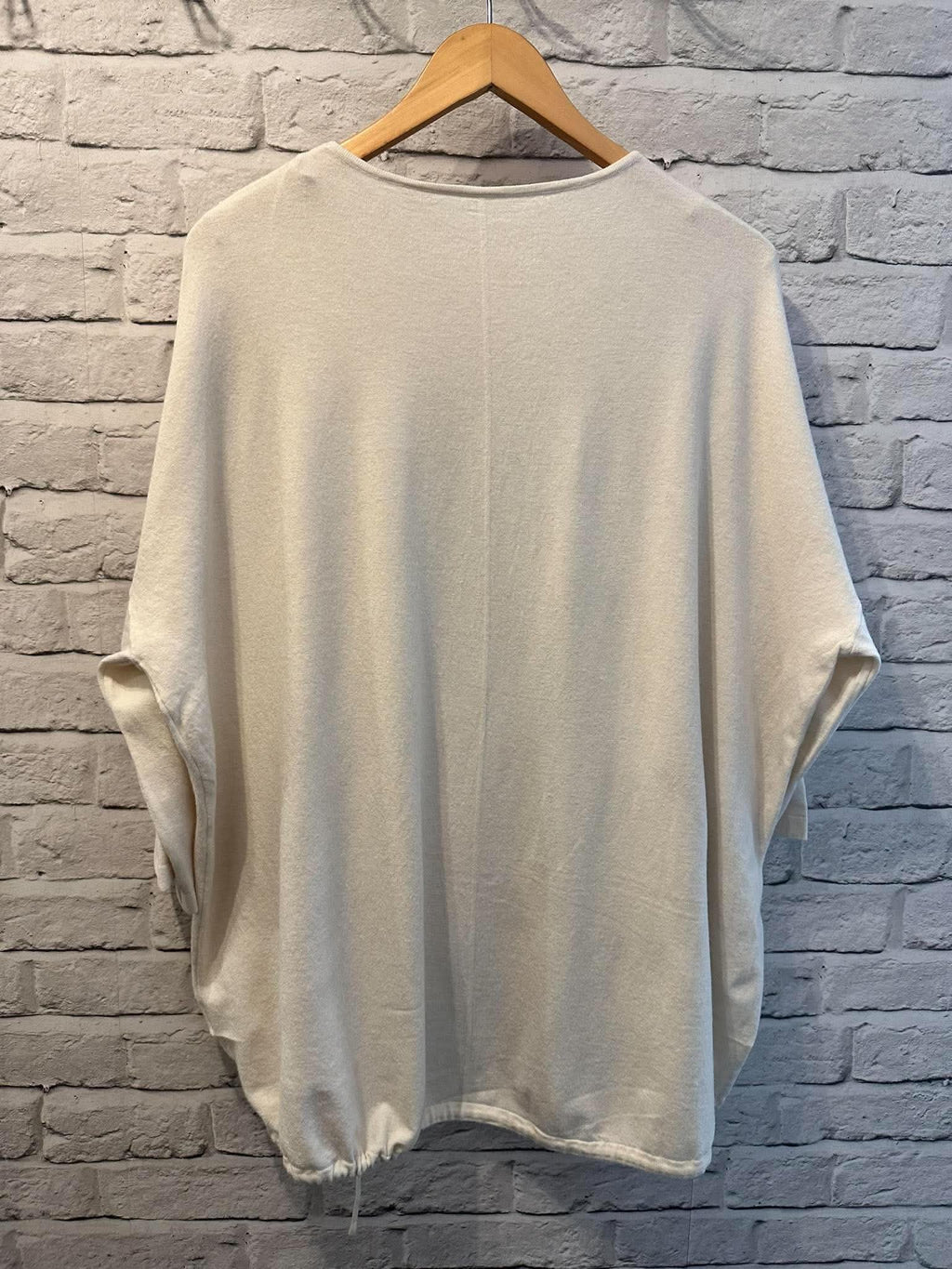 Drawstring Hem Knit - Ecru