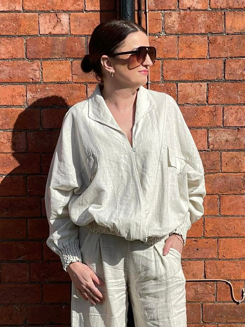 Shirred Waist Shirt - Stone
