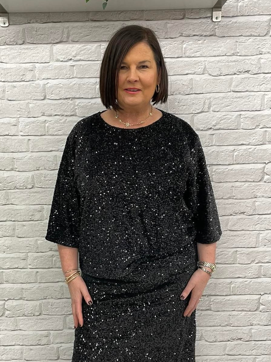 Soya Concept Jasleen Sequin Top - Black