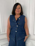 Malissa J Asymmetric Denim Waistcoat