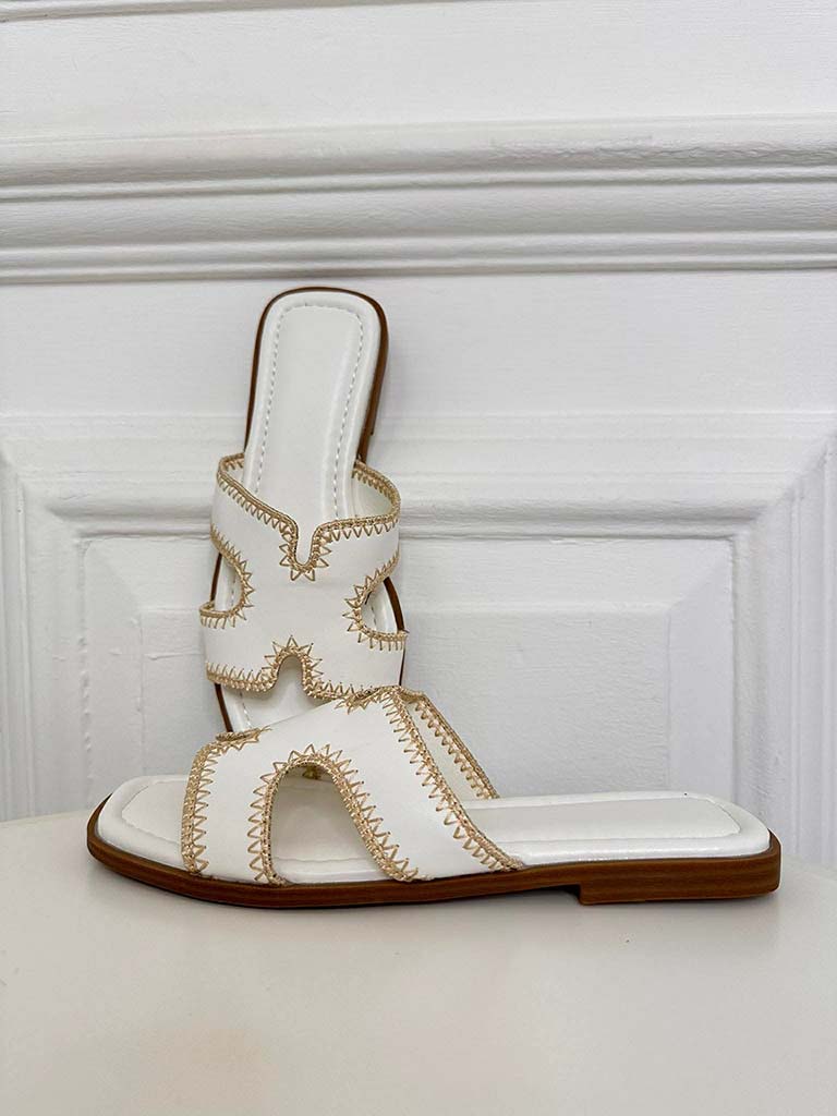 Slip On Mule Sandal - White