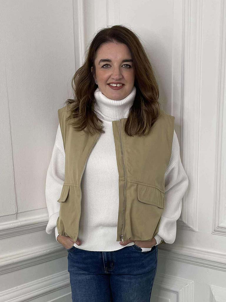 Bubble Hem Gilet - Sand