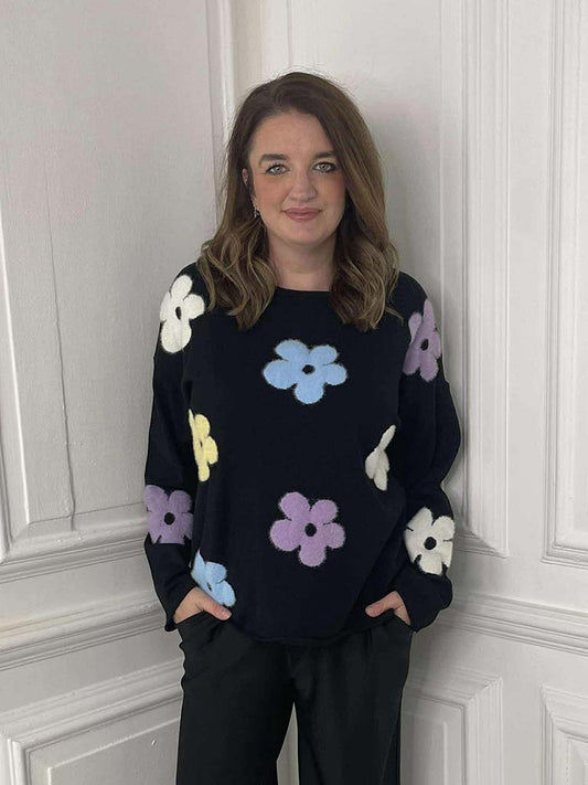 Flower Power Knit - Black