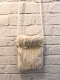 Malissa J Faux Fur Cross Body Bag - Stone