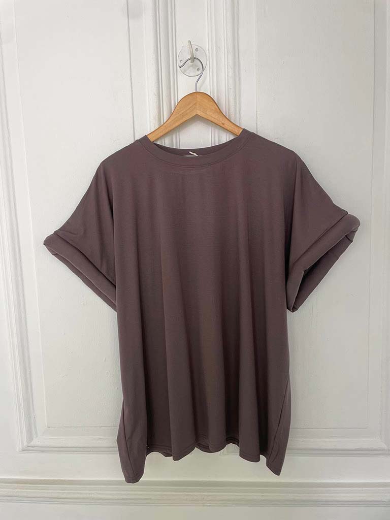 Malissa J Padded Sleeve Tee - Mushroom