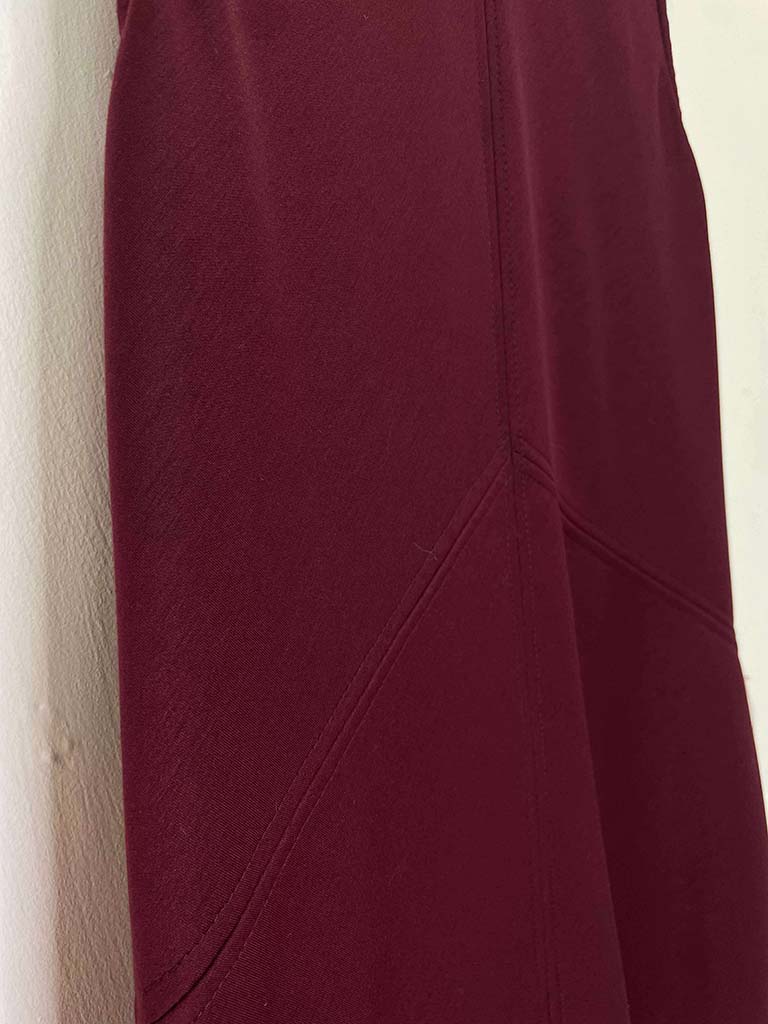 Scuba Bias Cut Dress - Burgundy