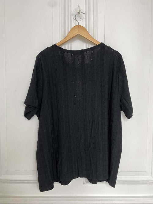 Broderie Anglaise Tee - Black
