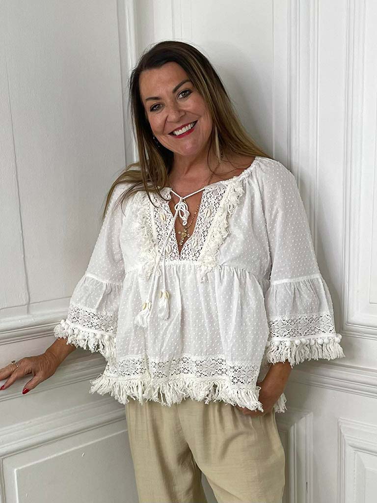 Seashell Boho Tassel Top