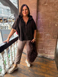 Malissa J Mongolian Fur Slouchy Bag - Chocolate