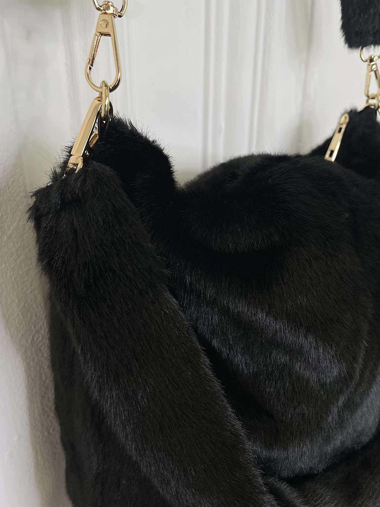 Malissa J Faux Fur Shopper Bag - Black