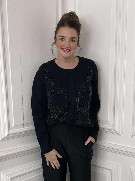 Malissa J Bijou Cardigan - Black