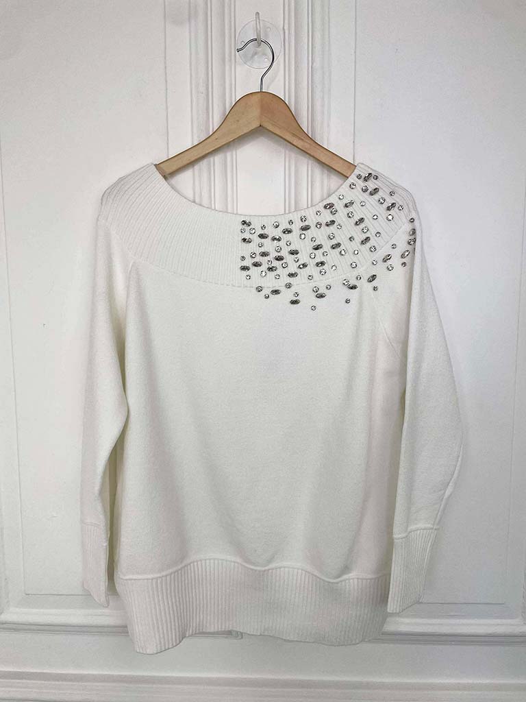 Malissa J Belle Bardot Knit - Winter White