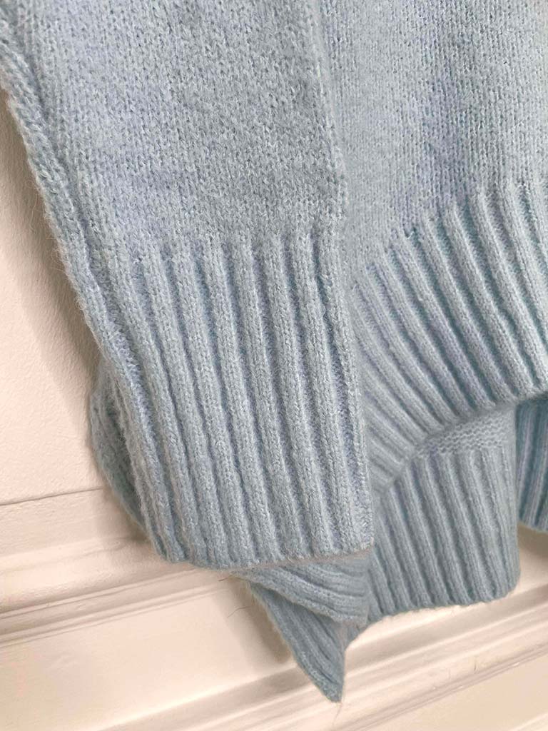 Scooped Hem Chunky Knit - Sky