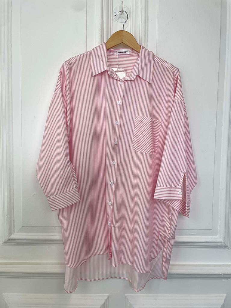 Striped Boyfriend Shirt - Sugar