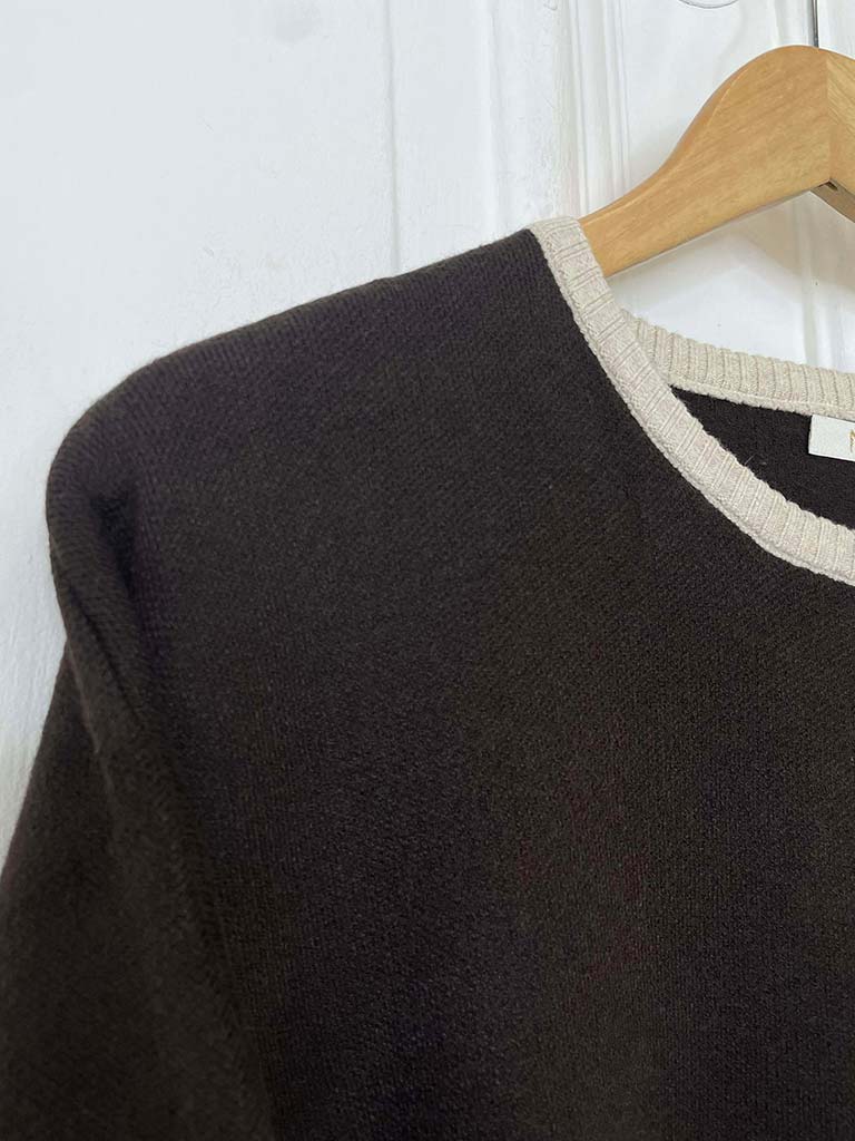Contrast Edge Knit - Chocolate