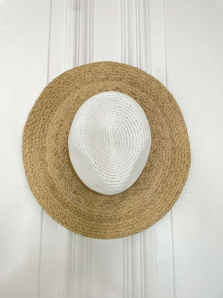 Malissa J Two-Tone Straw Hat - White