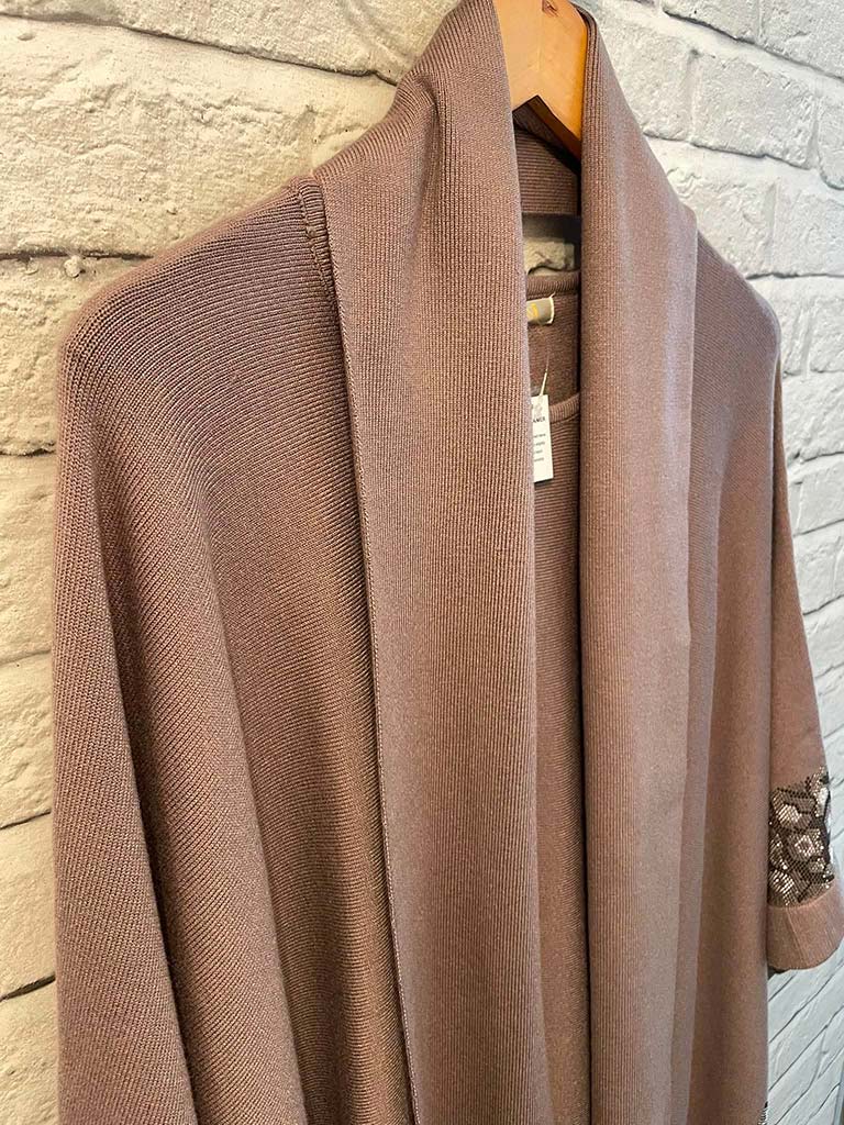 Malissa J Embellished Knit & Scarf - Stone