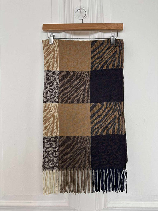 Animal Print Scarf - Caramel