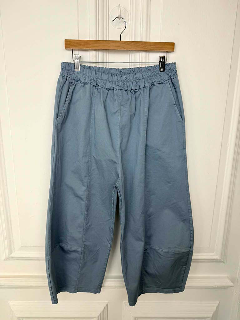 Cotton Barrel Trousers - Denim