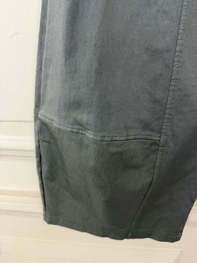 Cotton Barrel Trousers - Slate