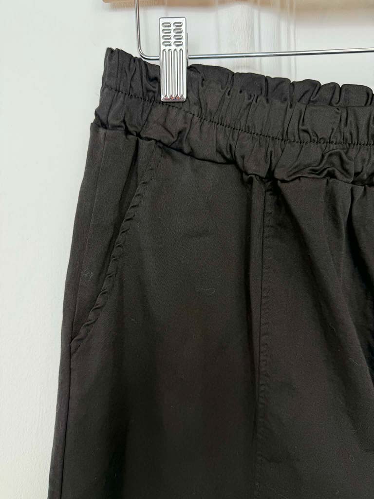 Cotton Barrel Trousers - Espresso