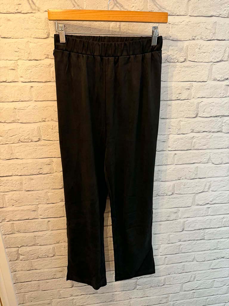 Malissa J Faux Suede Cigarette Trousers - Black