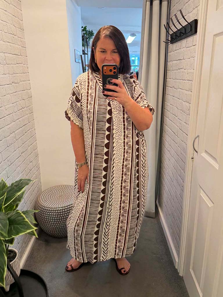 Nomad Print Midi Dress - Chocolate