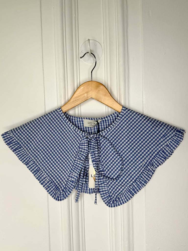 Gingham Collar - Sky Blue