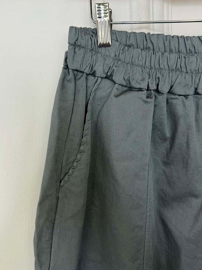 Cotton Barrel Trousers - Slate