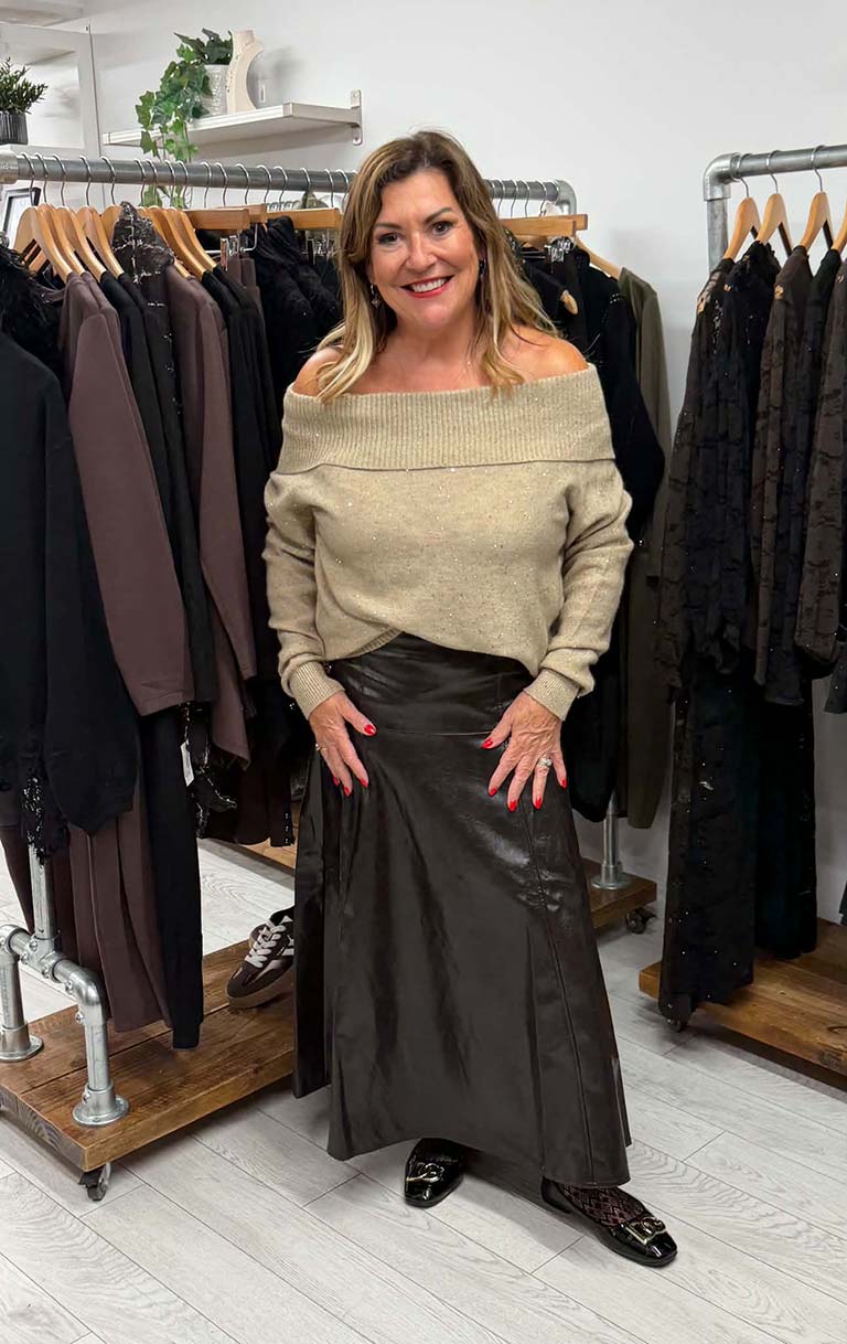 Vero Moda Faux Leather Skirt - Chocolate Torte