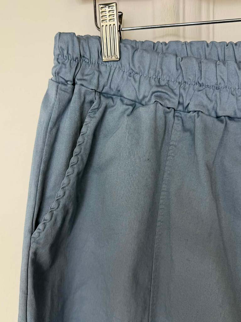 Cotton Barrel Trousers - Denim