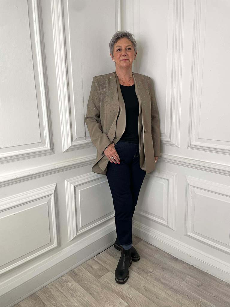 Malissa J Graduated Stud Blazer - Mocha