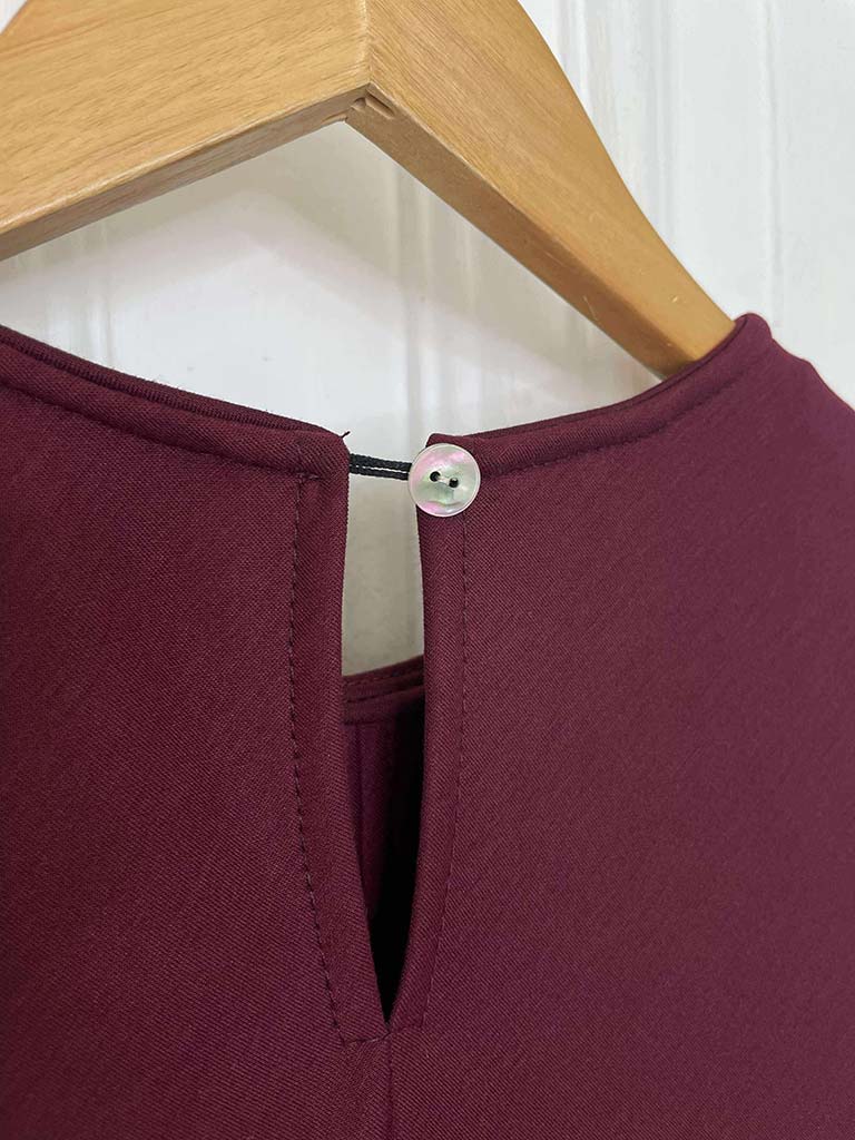 Scuba Bias Cut Dress - Burgundy