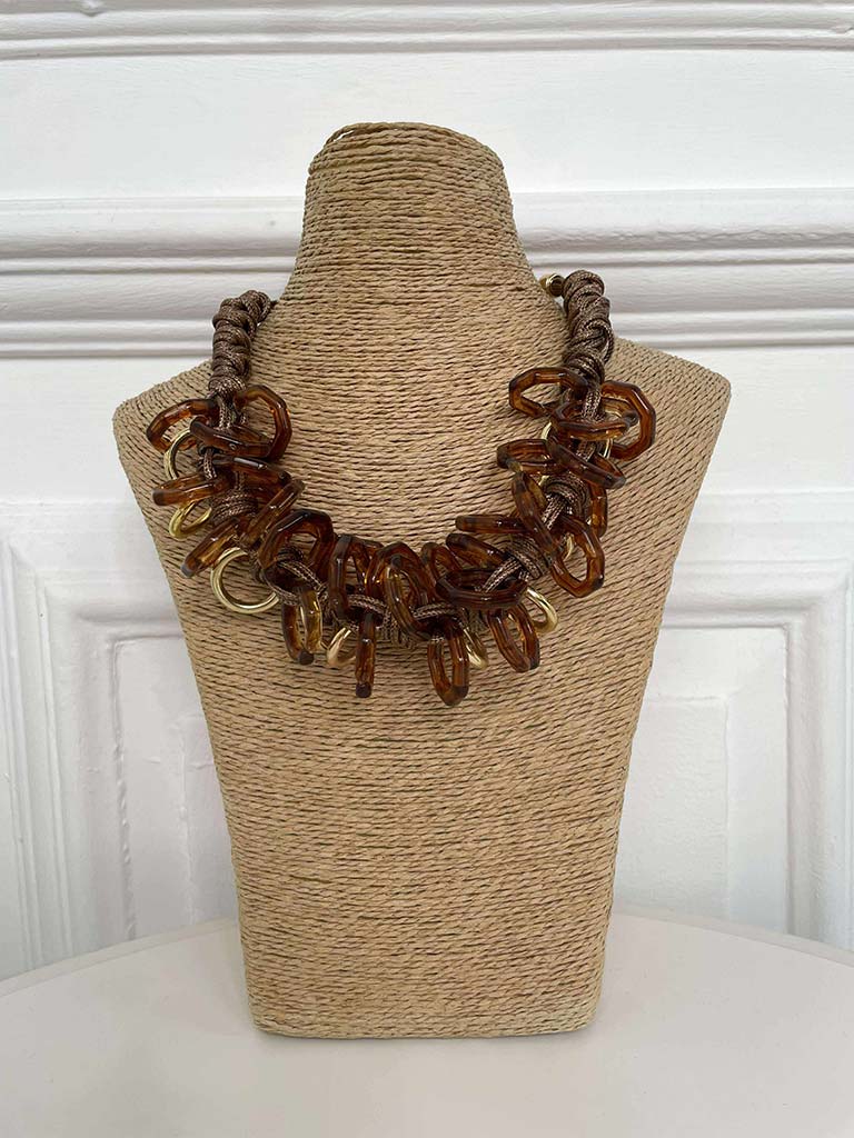 Octagon Necklace - Chocolate