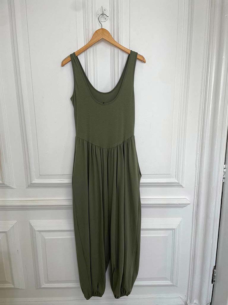 Jersey Balloon Jumpsuit - Khaki