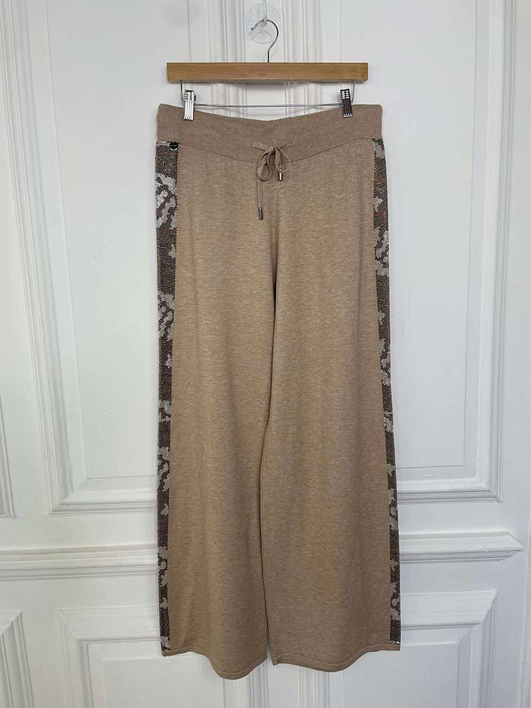 Malissa J Studded Side Stripe Trousers - Stone