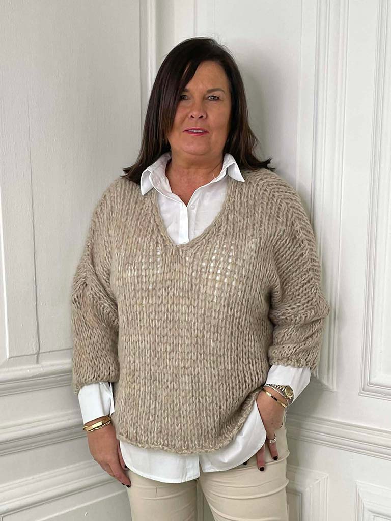 Slouchy Chunky Knit - Stone Marl