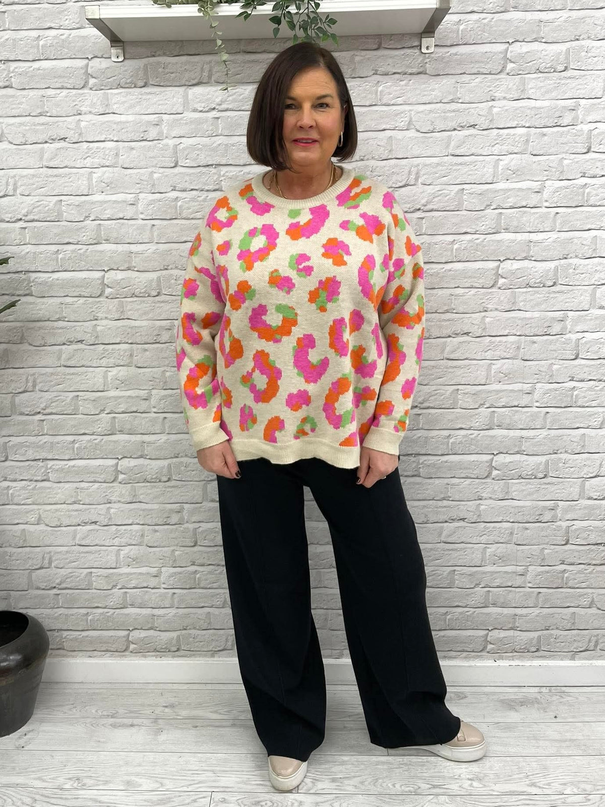 Malissa J Leopard Knit - Stone