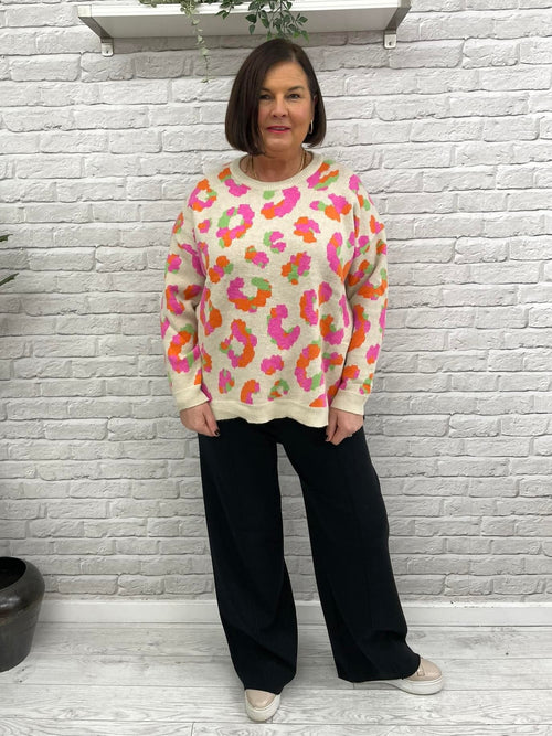 Malissa J Leopard Knit - Stone