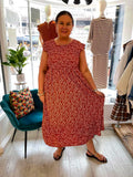 Ditsy Daisy Midi Dress - Rust
