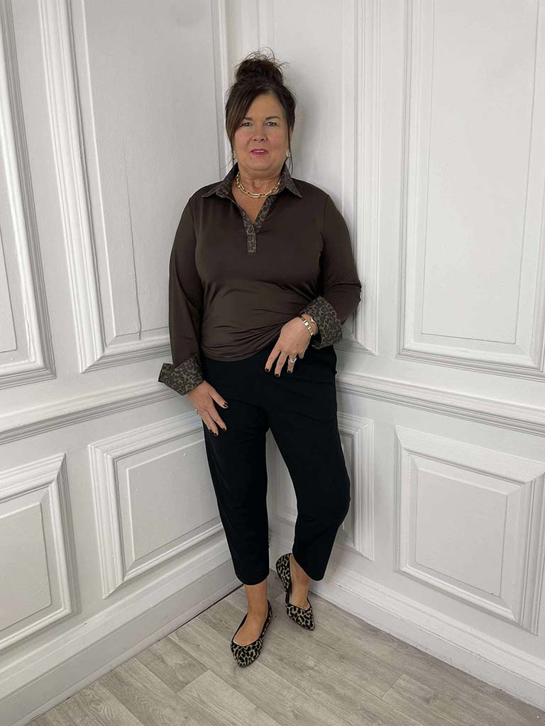 Leopard Layering Shirt - Chocolate