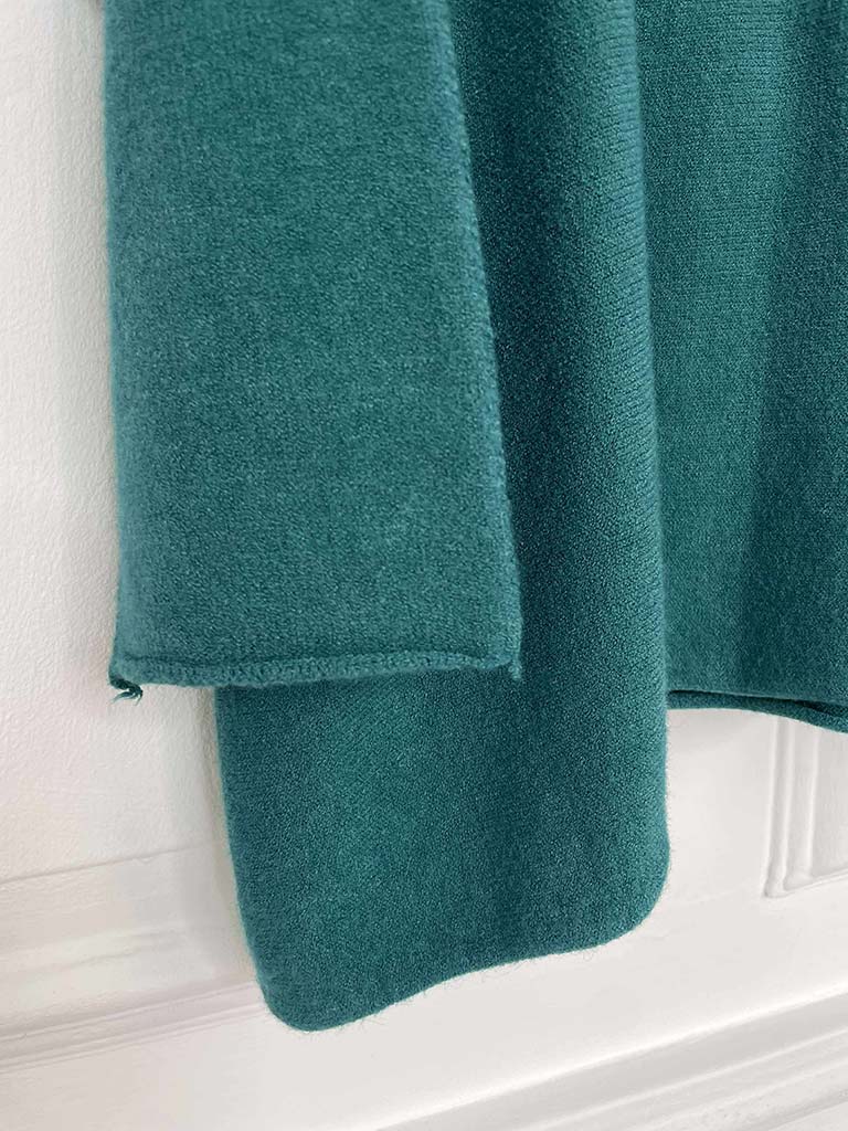 Exposed Seam Batwing Knit - Teal