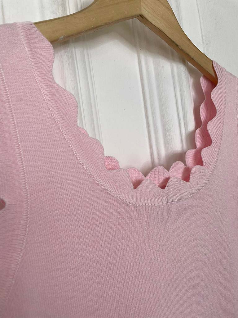 Scalloped Edge Vest - Petal