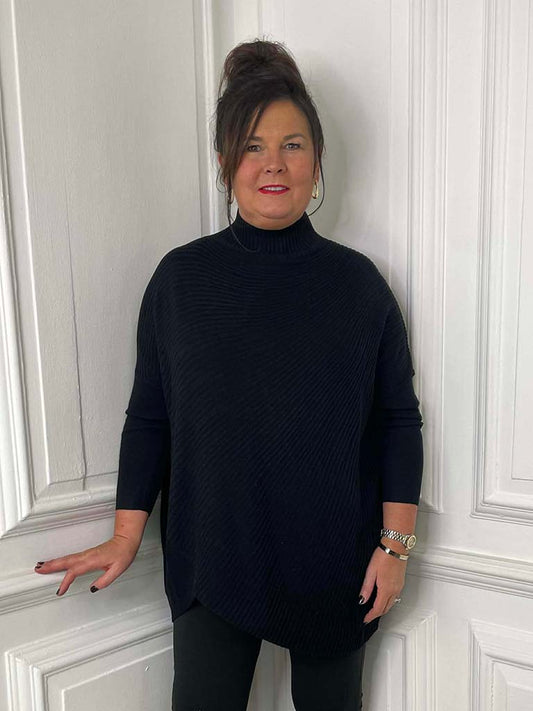 Ribbed Tunic Knit - Black