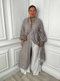 Striped Maxi Dress - Chocolate